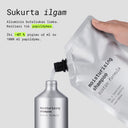 Aliuminiai buteliukai su papildymo sistema — sukurta ilgam, iki −47 % pigiau už ml su 1000 ml papildymu